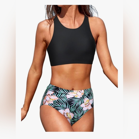 High Waisted Bikini Two Piece Swimsuits - Picture 1 of 7